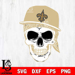 New Orleans Saints Badass Hat Skull SVG