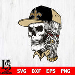 New Orleans Saints Badass Man Skull SVG DXF EPS PNG FILE, Digital Download