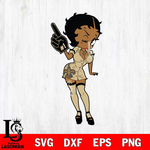 New Orleans Saints Betty Boop Cheering SVG Svg Eps Dxf Png File, Digital Download, Instant Download