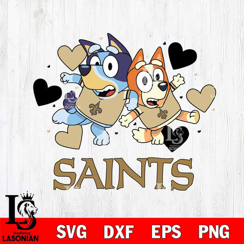 New Orleans Saints Bluey & Bingo 10 Svg Eps Dxf Png File, NFL svg, Digital Download, Instant Download