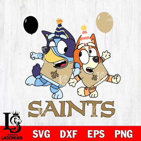 New Orleans Saints Bluey & Bingo 2 Svg Eps Dxf Png File, NFL svg, Digital Download, Instant Download