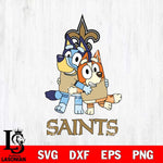 New Orleans Saints Bluey & Bingo 3 Svg Eps Dxf Png File, NFL svg, Digital Download, Instant Download