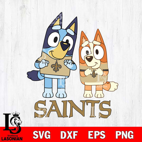 New Orleans Saints Bluey & Bingo 6 Svg Eps Dxf Png File, NFL svg, Digital Download, Instant Download