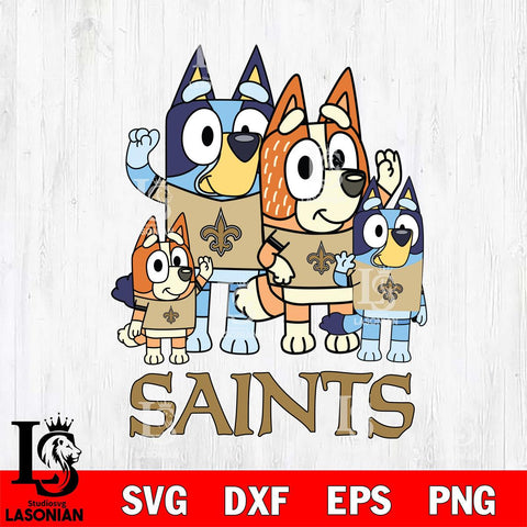 New Orleans Saints Bluey & Bingo 7 Svg Eps Dxf Png File, NFL svg, Digital Download, Instant Download