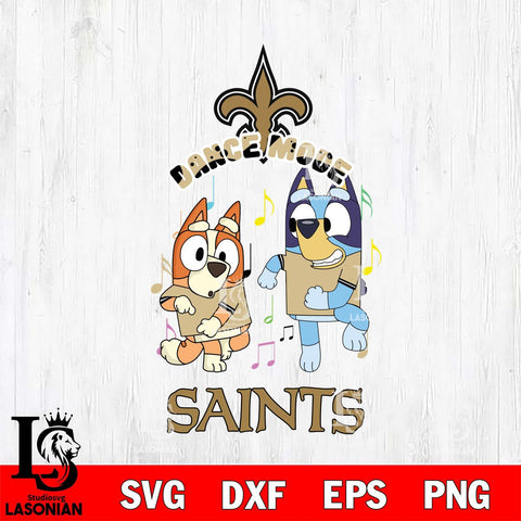 New Orleans Saints Bluey Bingo Dance Mode Svg Eps Dxf Png File, NFL svg, Digital Download, Instant Download