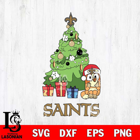 New Orleans Saints Bluey Chilli Christmas Tree Svg Eps Dxf Png File, Digital Download