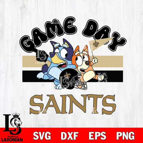 New Orleans Saints Bluey Chilli  Game day NFL Svg Eps Dxf Png File, Digital Download, Instant Download