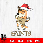 New Orleans Saints Bluey Chilli Happy Christmas Svg Eps Dxf Png File, Digital Download