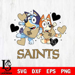 New Orleans Saints Bluey Chilli Heart NFL Svg Eps Dxf Png File, Digital Download, Instant Download