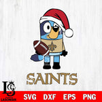 New Orleans Saints Bluey Christmas Svg Eps Dxf Png File, Digital Download