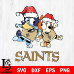 New Orleans Saints Bluey Christmas Holiday Svg Eps Dxf Png File, Digital Download