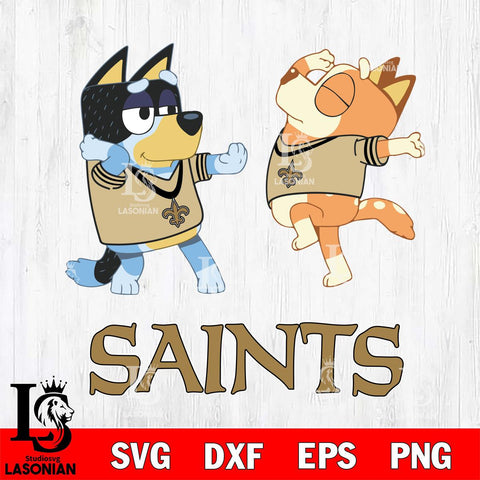 New Orleans Saints Bluey Dance Svg Eps Dxf Png File, Digital Download, Instant Download