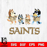 New Orleans Saints Bluey Dance Squats Svg Eps Dxf Png File, Digital Download, Instant Download