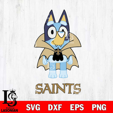 New Orleans Saints Bluey Dracula Halloween Svg Eps Dxf Png File, Digital Download, Instant Download