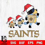 New Orleans Saints Bluey Family Christmas Svg Eps Dxf Png File, Digital Download