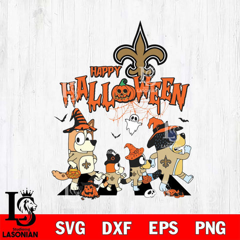 New Orleans Saints Bluey Halloween Family Svg Eps Dxf Png File, Digital Download, Instant Download