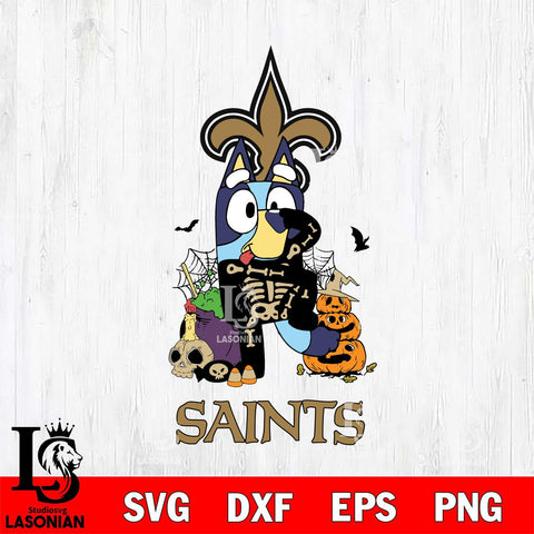 New Orleans Saints Bluey Halloween NFL 2 Svg Eps Dxf Png File, Digital Download, Instant Download