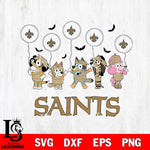 New Orleans Saints Bluey Halloween Spooky Svg Eps Dxf Png File, Digital Download, Instant Download