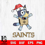 New Orleans Saints Bluey Happy Christmas Svg Eps Dxf Png File, Digital Download