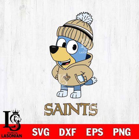 New Orleans Saints Bluey Hoodie Sport Svg Eps Dxf Png File, Digital Download ,Instant Download, Cricut File