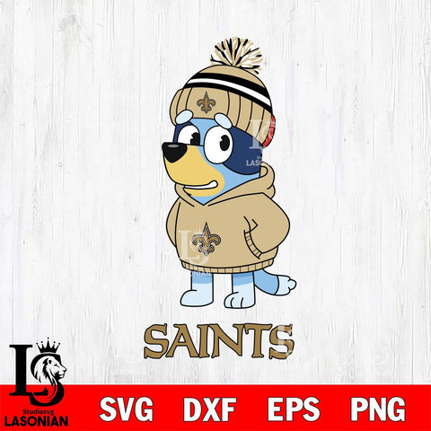 New Orleans Saints Bluey Hoodie rugby Svg Eps Dxf Png File, Digital Download ,Instant Download, Cricut File