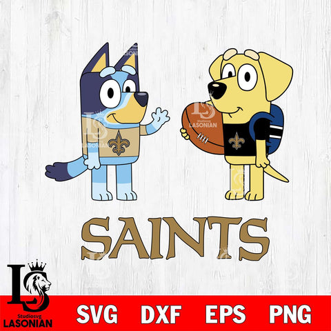 New Orleans Saints Bluey Lucky Svg Eps Dxf Png File, Digital Download, Instant Download