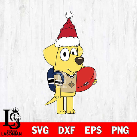 New Orleans Saints Bluey Lucky Christmas Svg Eps Dxf Png File, Digital Download, Instant Download