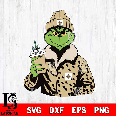 New Orleans Saints Boujee Grinch 12 Svg Eps Dxf Png File, Digital Download, Instant Download