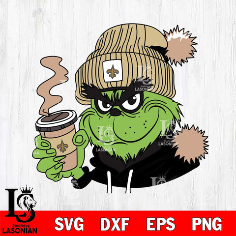 New Orleans Saints Boujee Grinch 4 Svg Eps Dxf Png File, Digital Download, Instant Download