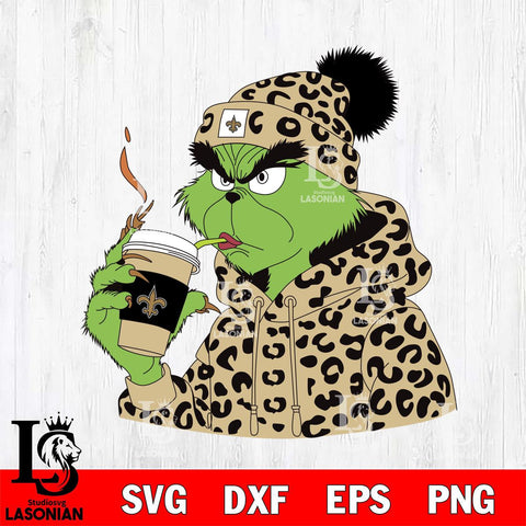 New Orleans Saints Boujee Grinch 8 Svg Eps Dxf Png File, Digital Download, Instant Download