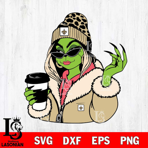 New Orleans Saints Boujee Grinch 9 Svg Eps Dxf Png File, Digital Download, Instant Download