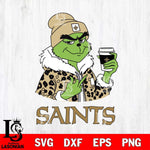 New Orleans Saints Boujee Grinch Leopard Christmas Svg Eps Dxf Png File,Cricut svg files, Digital Download, Instant Download