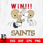 New Orleans Saints Charlie Brown and Snoopy Win Svg Eps Dxf Png File, NFL svg , Digital Download , Instant Download, Cricut File