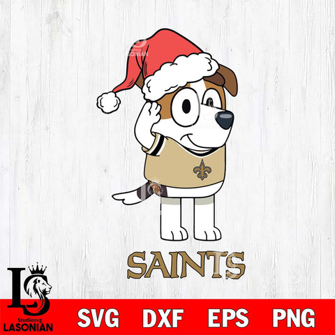 New Orleans Saints Christmas Bluey Jack Sport Svg Eps Dxf Png File,Cut Svg Files, Digital File, Sublimation