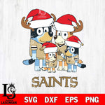 New Orleans Saints Christmas Bluey Santa Family Svg Eps Dxf Png File,Cut Svg Files, Digital File, Sublimation