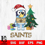 New Orleans Saints Christmas Bluey Tree Sport Svg Eps Dxf Png File,Cut Svg Files, Digital File, Sublimation