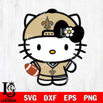 New Orleans Saints Cute Hello Kitty Football 10 Svg Eps Dxf Png File, NFL svg, Digital Download, Instant Download