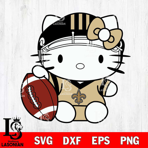 New Orleans Saints Cute Hello Kitty Football 5 Svg Eps Dxf Png File, NFL svg, Digital Download, Instant Download