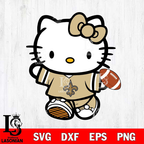 New Orleans Saints Cute Hello Kitty Football 7 Svg Eps Dxf Png File, NFL svg, Digital Download, Instant Download