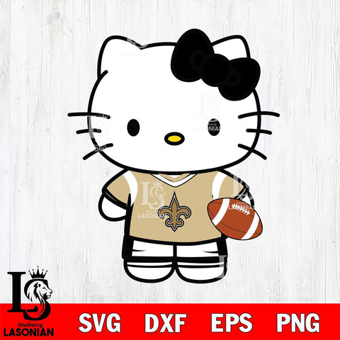 New Orleans Saints Cute Hello Kitty Football 8 Svg Eps Dxf Png File, NFL svg, Digital Download, Instant Download