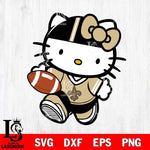 New Orleans Saints Cute Hello Kitty Football 9 Svg Eps Dxf Png File, NFL svg, Digital Download, Instant Download