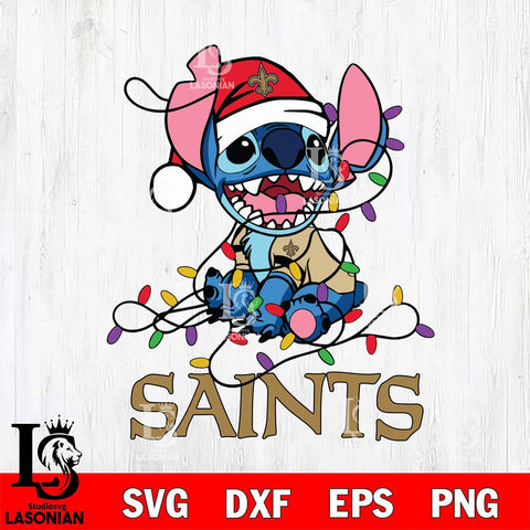 New Orleans Saints Cute Stitch Christmas Svg