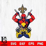 New Orleans Saints Deadpool Wolverine 2 Svg Eps Dxf Png File, Digital Download, Instant Download