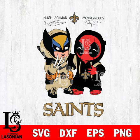 New Orleans Saints Deadpool X Wolverine Funny Svg Eps Dxf Png File, Digital Download, Instant Download