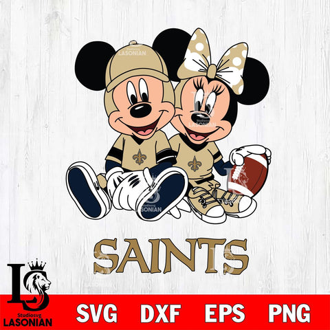 New Orleans Saints Disney Mickey And Minnie Football Svg Eps Dxf Png File, NFL svg , Digital Download , Instant Download, Cricut File