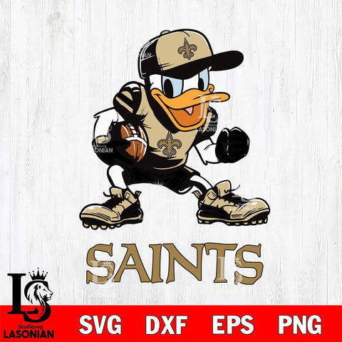 New Orleans Saints Donal Duck Disney, Svg Eps Dxf Png File, Digital Download