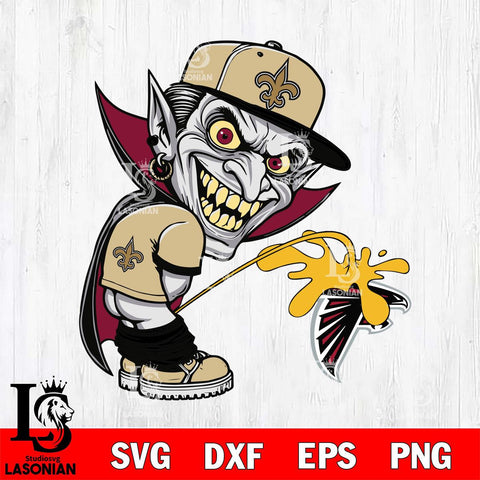 New Orleans Saints Dracula Piss On Atlanta Falcons Svg Eps Dxf Png File, Digital Download, Instant Download