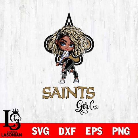 New Orleans Saints Fan Girl Svg Eps Dxf Png File, Digital Download, Instant Download