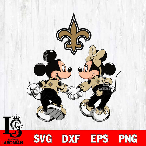 New Orleans Saints Fan Minnie And Mickey Love Svg Eps Dxf Png File, Digital Download, Instant Download