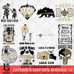 New Orleans Saints Fathers Day NFL Bundle 12 Svg Eps Dxf Png File, Digital Download, Instant Download